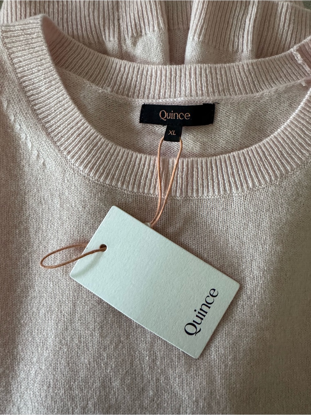 NWT Quince Mongolian Cashmere Sweater Tee Minimal Pink size XL - Picture 4 of 8